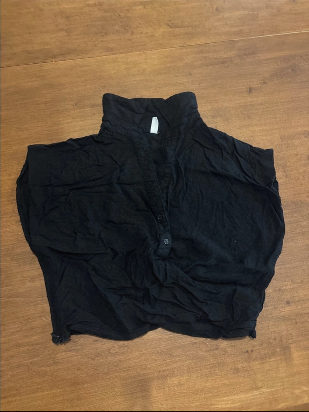 glam Black Mock Neck Button-Front Camisole